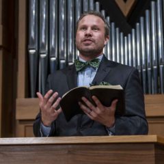 pastor Chad Stuart preaching at Spencerville Church in silver spring Maryland