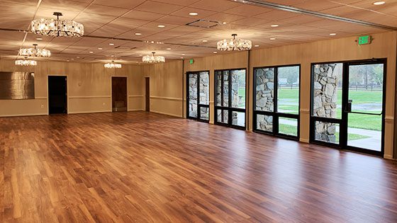 Fellowship Hall flooring replaced with luxury vinyl plank