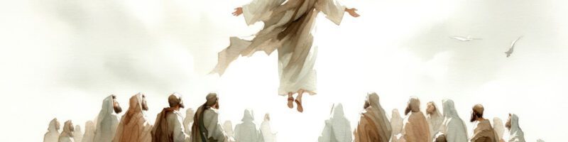 artistic rendering of jesus returning to heaven