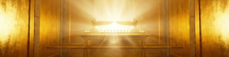 the sanctuary with the ark of the covenant as depicted in the old testament of the holy bible