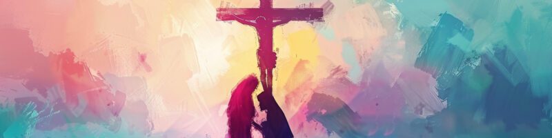 two women at the foot of the cross